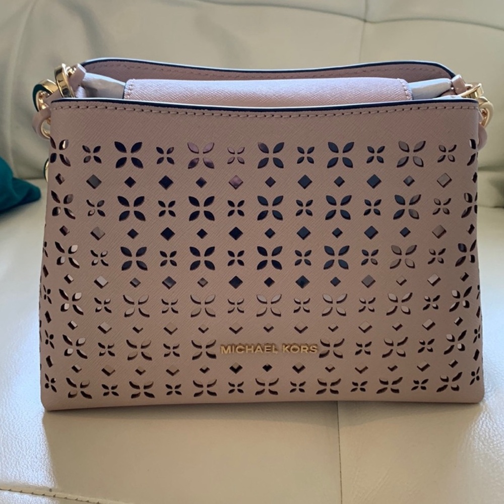Michael Kors pink stencil flower bag